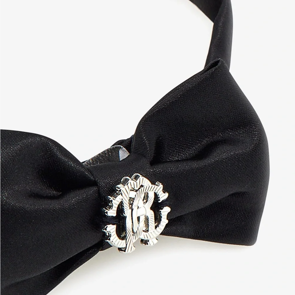 Roberto Cavalli Black Bow with Silver Emblem